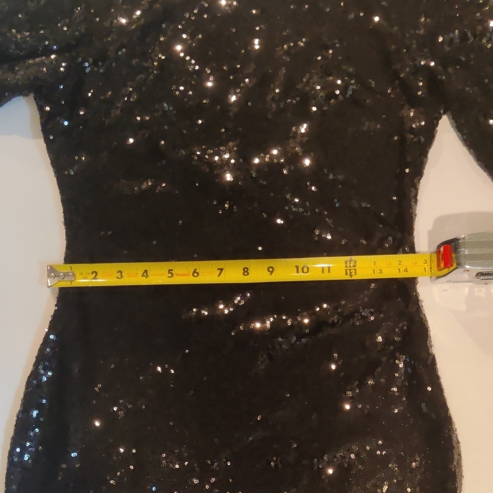 Fashion Nova Black Sequin Long Sleeve Dress - Picture 4 of 8